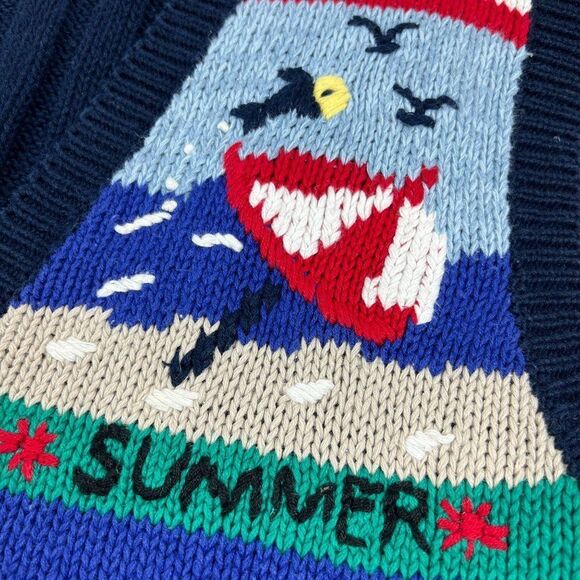 Christopher & Banks Vintage Hand Embroidered Four Seasons Wool Sweater Vest Sz L - Picture 8 of 16